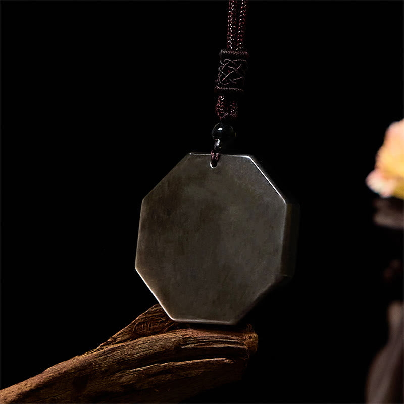 Buddha Stonesシルバー シーン オブシディアン 八卦 陰陽 シンボル 守護 ネックレス ペンダント - image 15