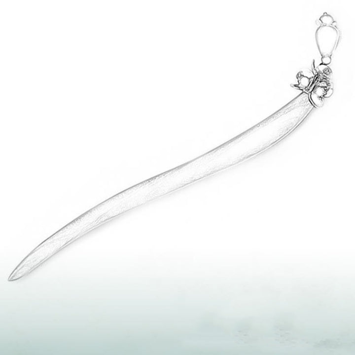 Buddha Stonesシルバータッセルグリーンサンダルウッドの癒しのヘアピン