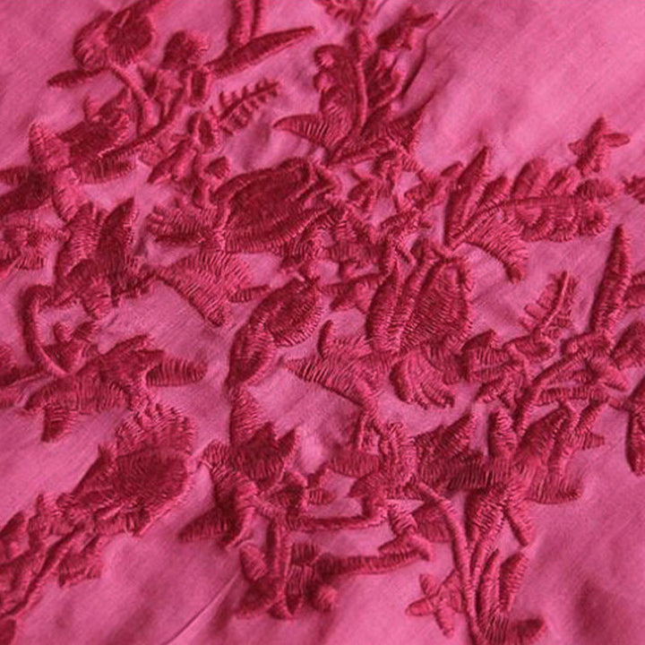 Buddha Stonesカジュアル 刺繍 ハーフパフスリーブ フリル クルーネック コットンリネン レディース Tシャツ - image 6