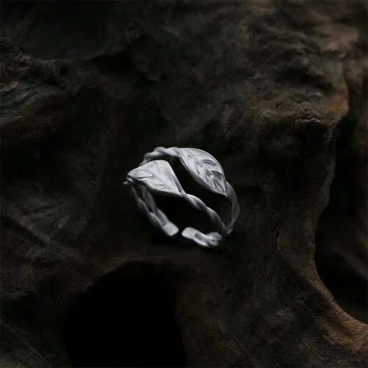 仏石銅葉富貴調節リング