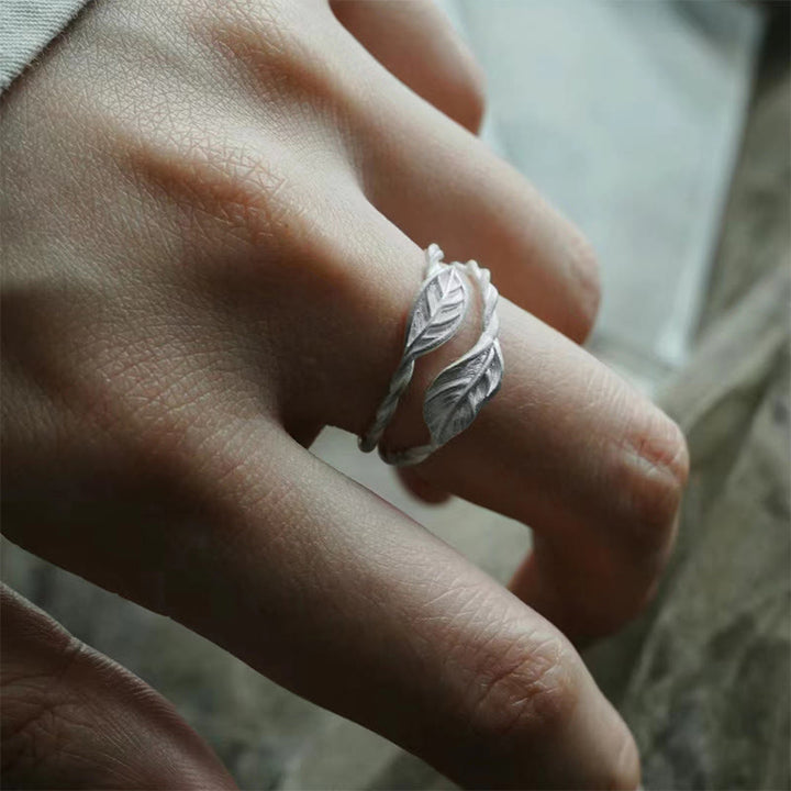 仏石銅葉富貴調節リング