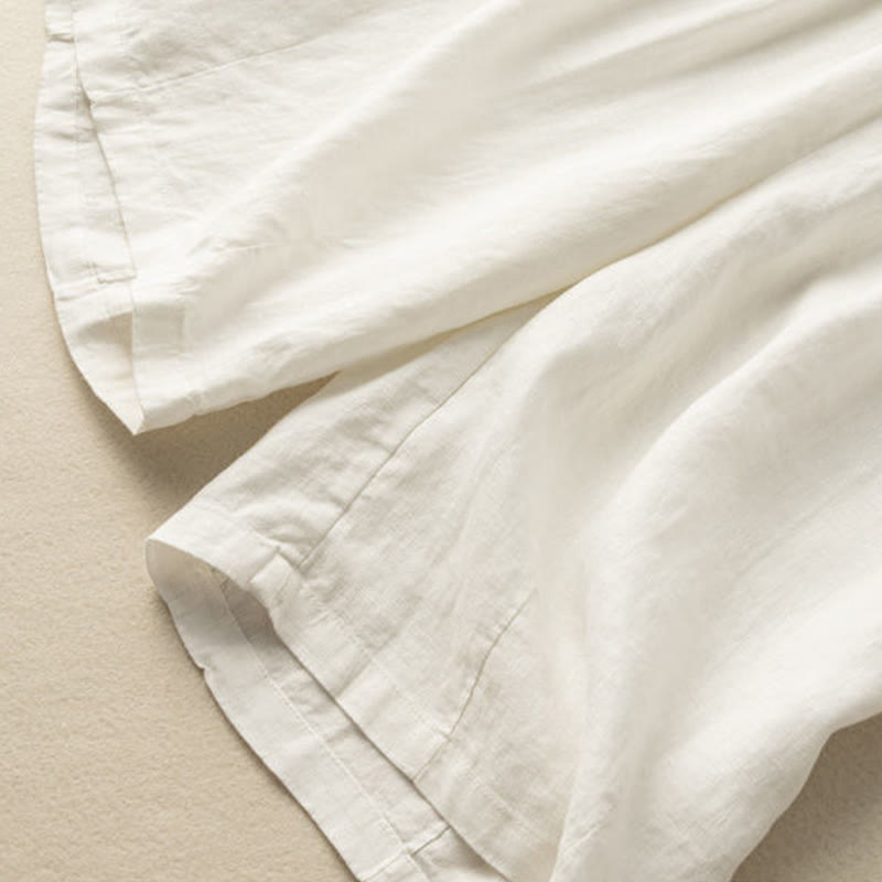 Buddha Stones夏 カジュアル 無地 ジッパーボタン コットンリネン レディース ショートパンツ ポケット付き - image 12