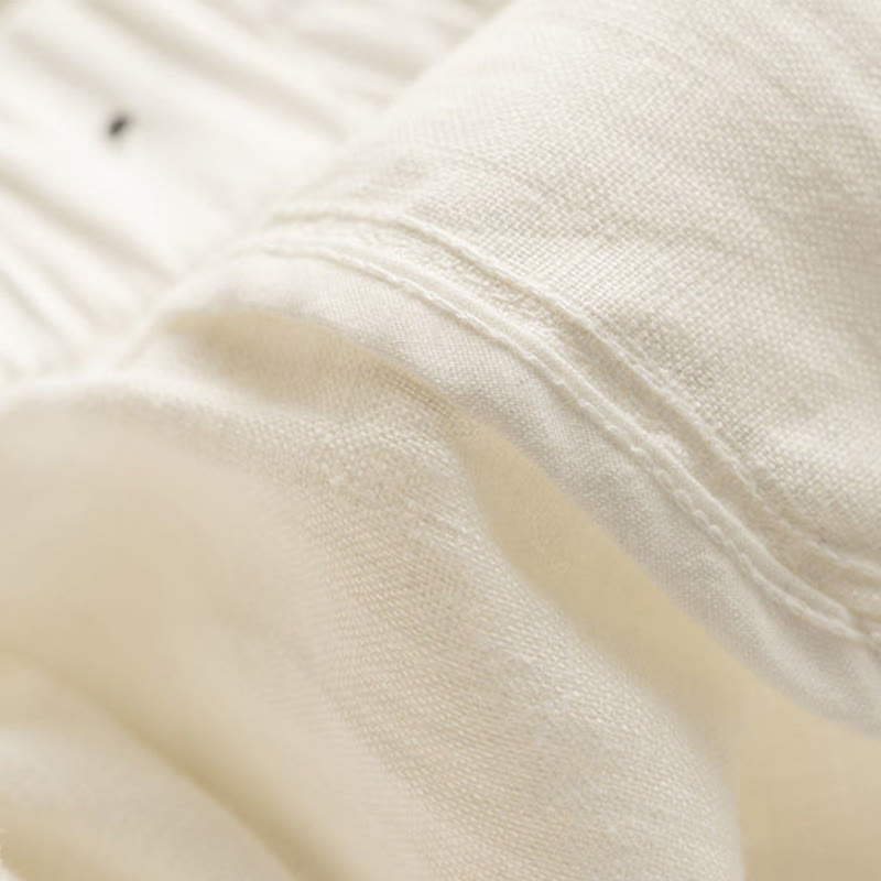 Buddha Stones夏 カジュアル 無地 ジッパーボタン コットンリネン レディース ショートパンツ ポケット付き - image 11