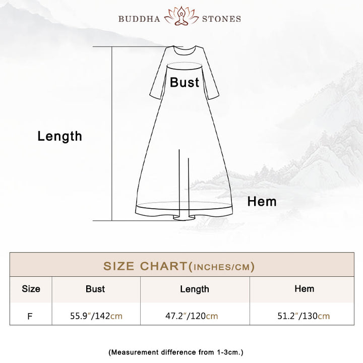 Buddha Stonesのカラフルなグラフィックミディドレス コットン半袖チュニックドレス ポケット付き - image 3