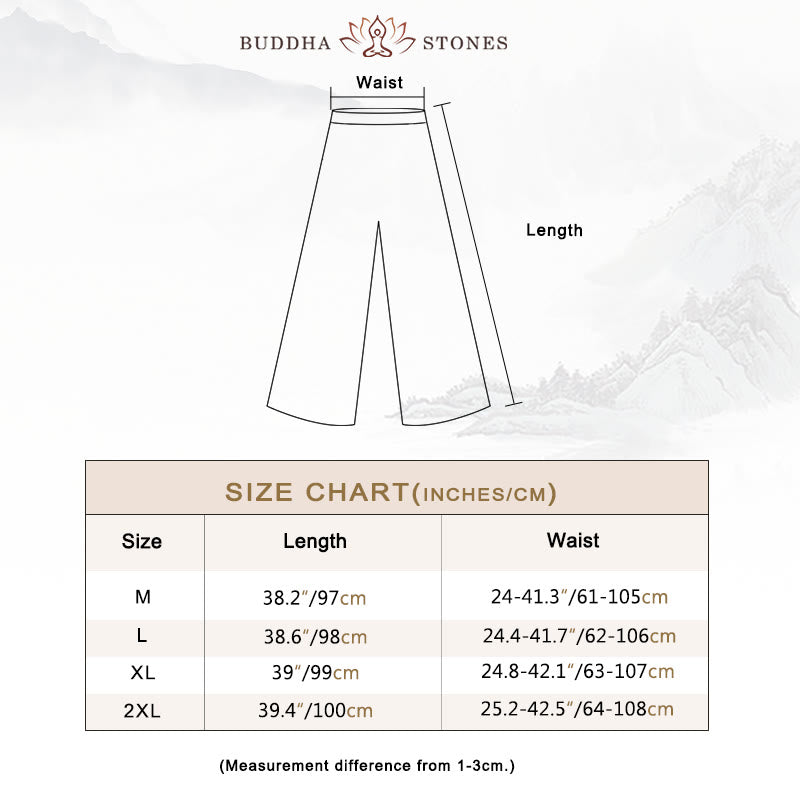 Buddha Stones刺繍シフォンチャイナドレス ミディ丈 ワイドレッグパンツ 瞑想 禅 練習着 - image 4