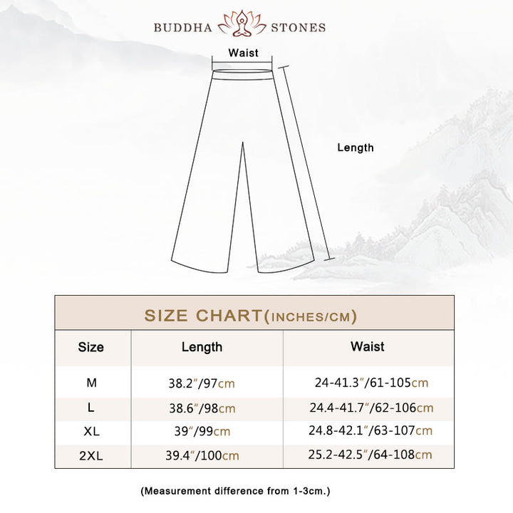 Buddha Stones刺繍シフォンチャイナドレス ミディ丈 ワイドレッグパンツ 瞑想 禅 練習着 - image 4