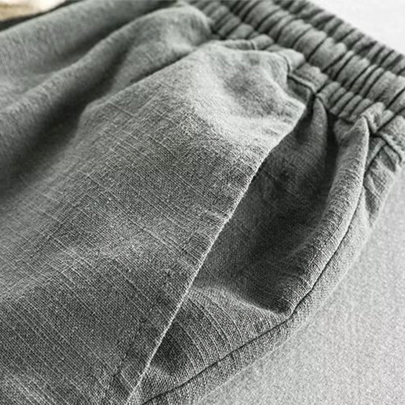 Buddha Stonesドローストリング 伸縮性ウエスト コットン メンズ ショートパンツ ポケット付き - image 3