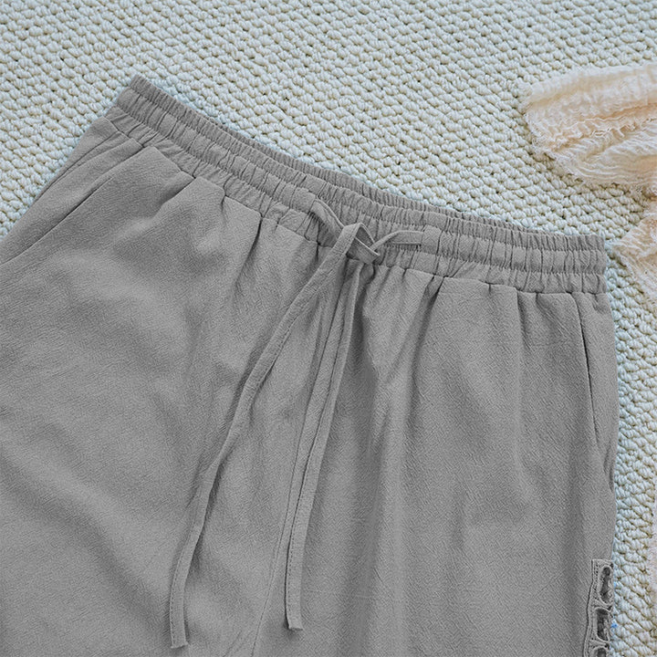 Buddha Stones夏 無地 つなぎ デザイン コットン リネン レディース パンツ ポケット付き - image 18