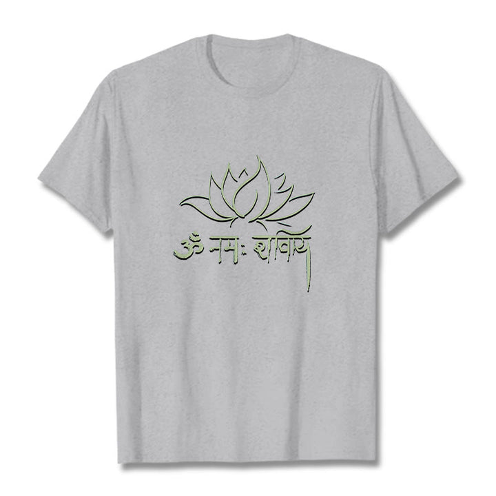 Buddha Stonesロータス サンスクリット ナマ シヴァヤ Tシャツ Tシャツ - ライトグレー - 2XL - image 20