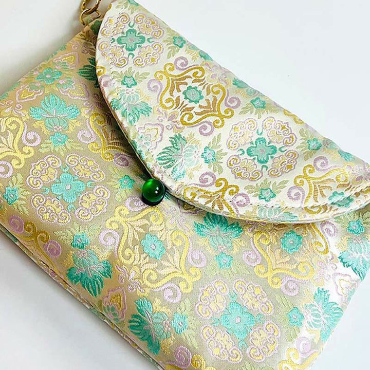 Buddha Stonesレトロ花柄ポリエステルコットン刺繍クロスボディバッグハンドバッグ