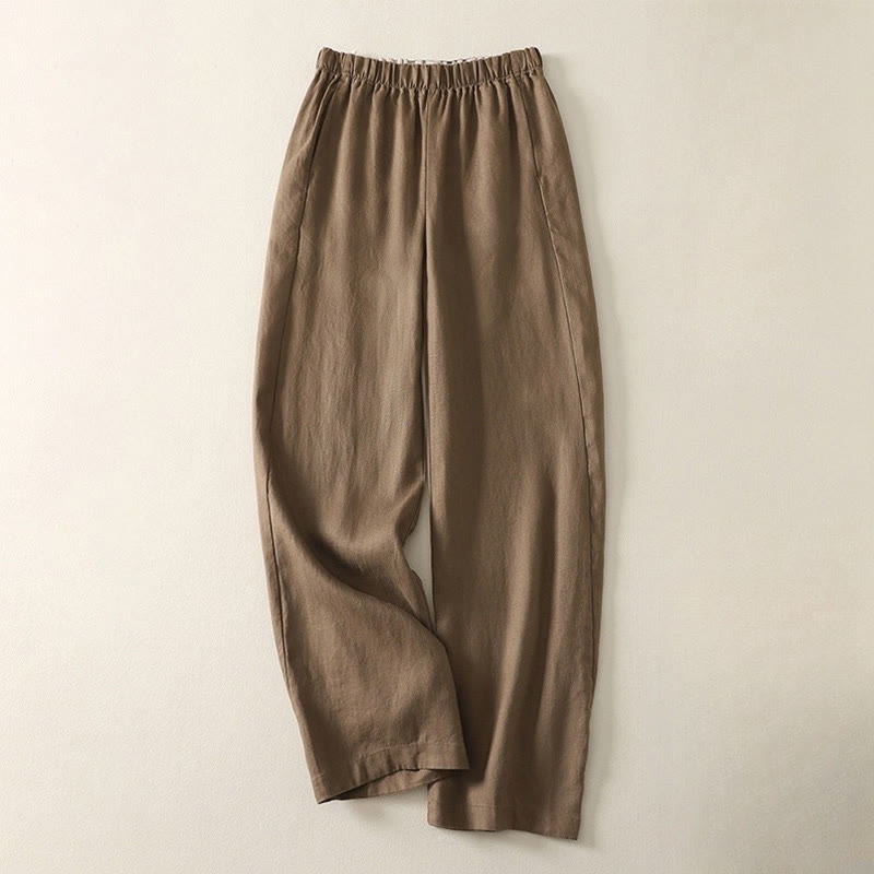 Buddha Stonesデイリー 無地 シンプルデザイン コットンリネン レディース パンツ ポケット付き - ペルー - US8-10,UK/AU12-14,EU40-42 (2XL) - image 7
