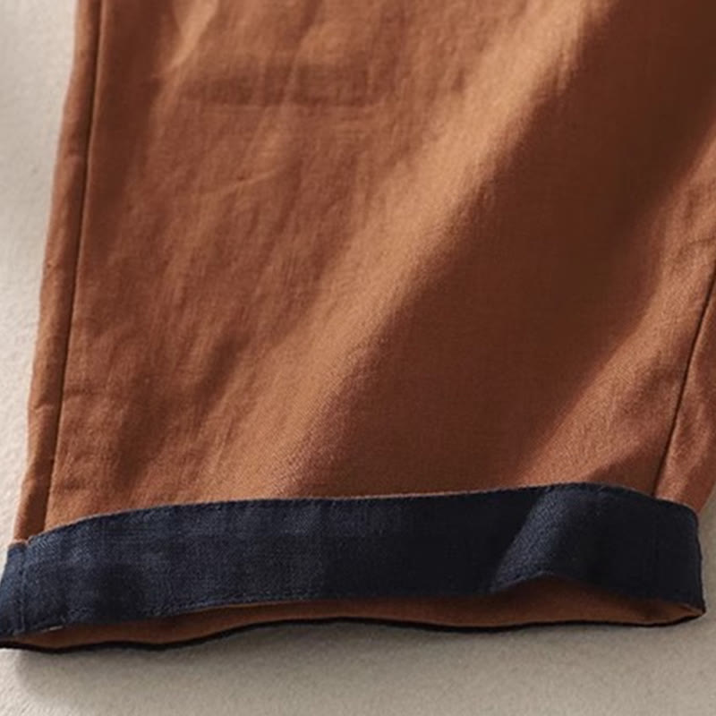 Buddha Stones通勤用カラーコントラストドローストリング7-8丈レディースパンツ(ポケット付き) - image 21