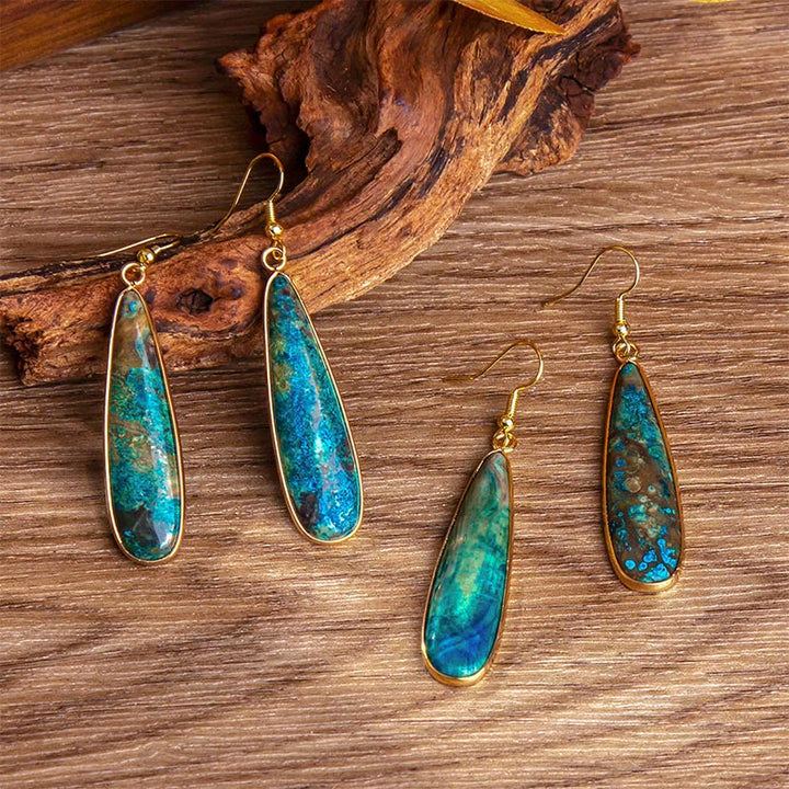 Buddha Stones皇帝石 水滴 幸せ ダングル イヤリング