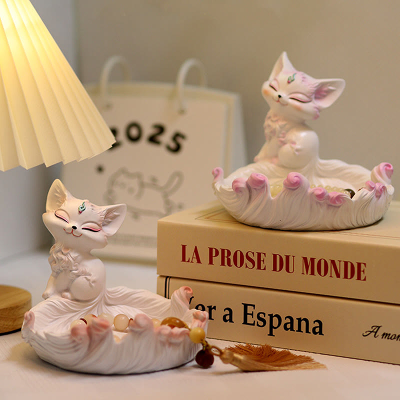 Buddha Stones九尾の狐 幸運 樹脂 収納 装飾品 ホームデコレーション