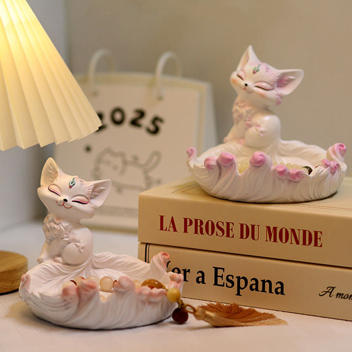 Buddha Stones九尾の狐 幸運 樹脂 収納 装飾品 ホームデコレーション