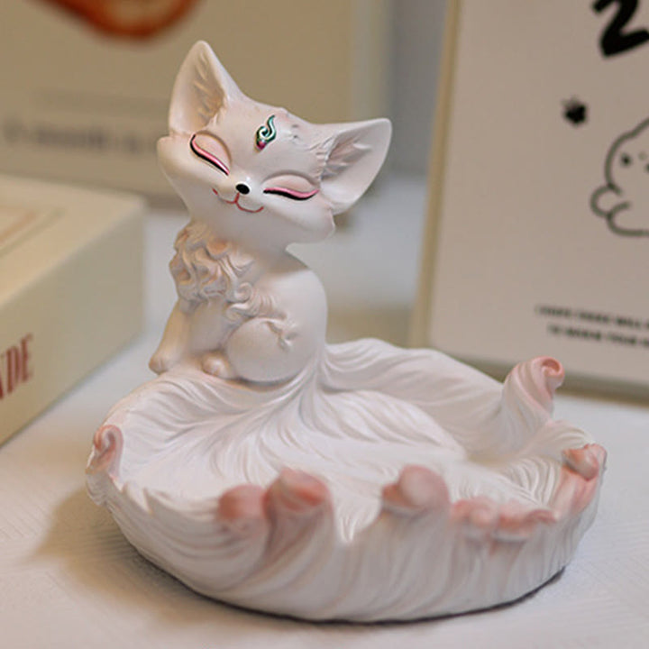 Buddha Stones九尾の狐 幸運 樹脂 収納 装飾品 ホームデコレーション