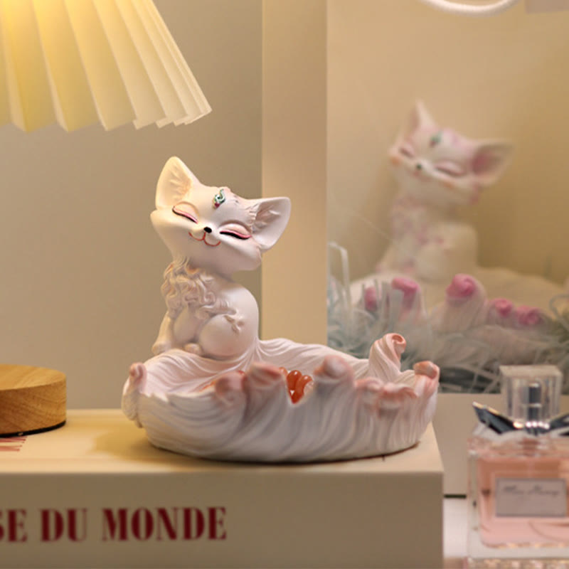 Buddha Stones九尾の狐 幸運 樹脂 収納 装飾品 ホームデコレーション