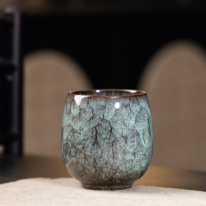 Buddha Stones手作りの小さな中国建展窯変陶器ティーカップカンフーティーカップ150ml