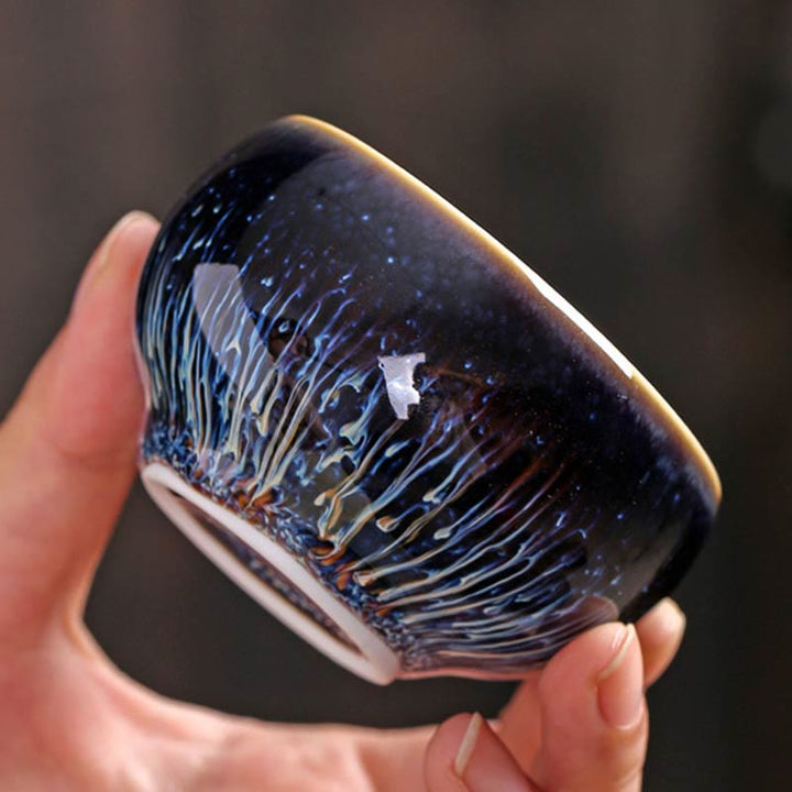 Buddha Stones手作り 中国 建禅 鯉 蓮 龍 鳳凰 12干支 陶器 ティーカップ カンフー ティーカップ 70ml