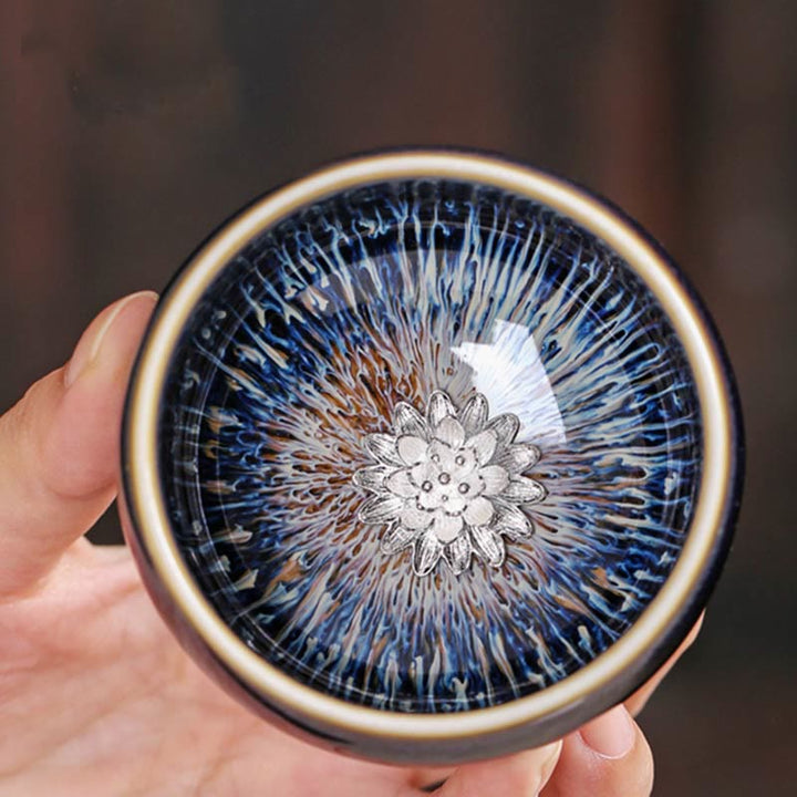 Buddha Stones手作り 中国 建禅 鯉 蓮 龍 鳳凰 12干支 陶器 ティーカップ カンフー ティーカップ 70ml