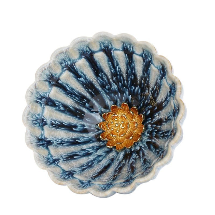 Buddha Stones手作りの小さな中国のJianzhan蓮セラミックティーカップカンフーティーカップ80ml