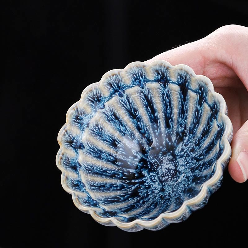 Buddha Stones手作りの小さな中国のJianzhan蓮セラミックティーカップカンフーティーカップ80ml