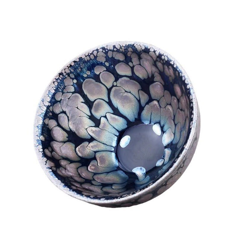 Buddha Stones手作り中国製Jianzhan紫青斑セラミックティーカップ天目カンフーティーカップ150ml