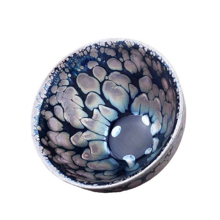 Buddha Stones手作り中国製Jianzhan紫青斑セラミックティーカップ天目カンフーティーカップ150ml