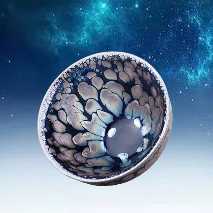 Buddha Stones手作り中国製Jianzhan紫青斑セラミックティーカップ天目カンフーティーカップ150ml