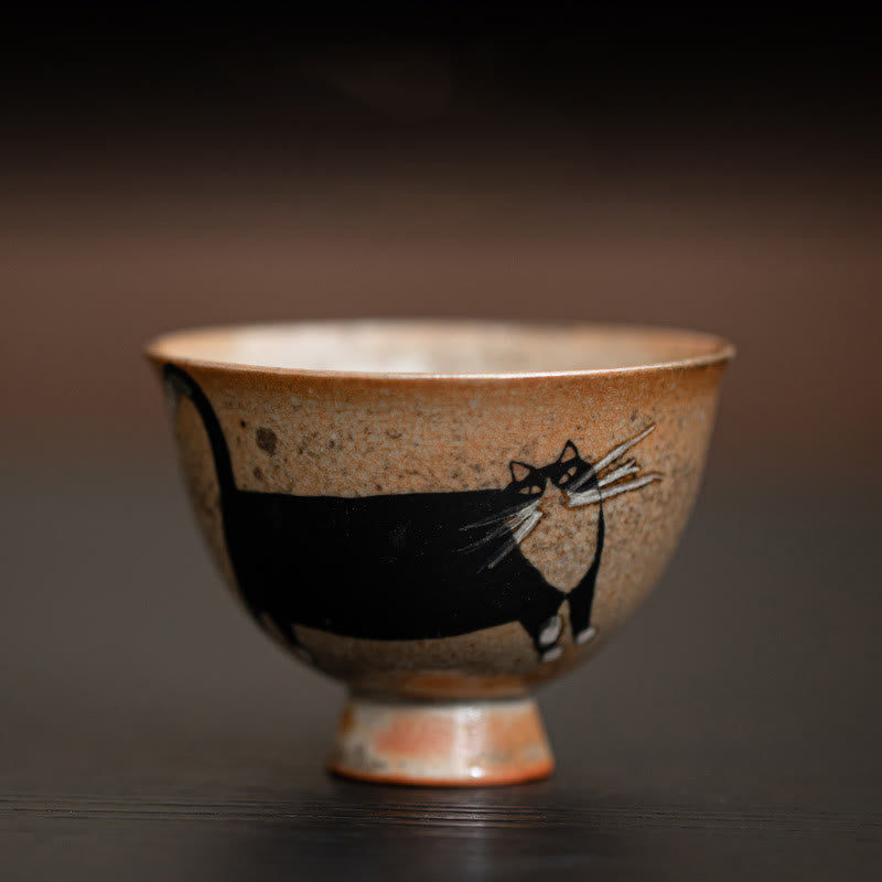 Buddha Stones小さくてかわいい猫のティーカップ カンフーティーカップ 60ml - 猫立ち 6.5cm×4.7cm×60ml - image 6