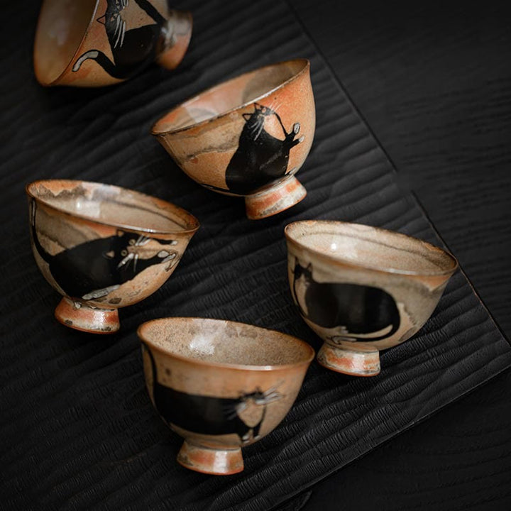 Buddha Stones小さくてかわいい猫のティーカップ カンフーティーカップ 60ml - image 1