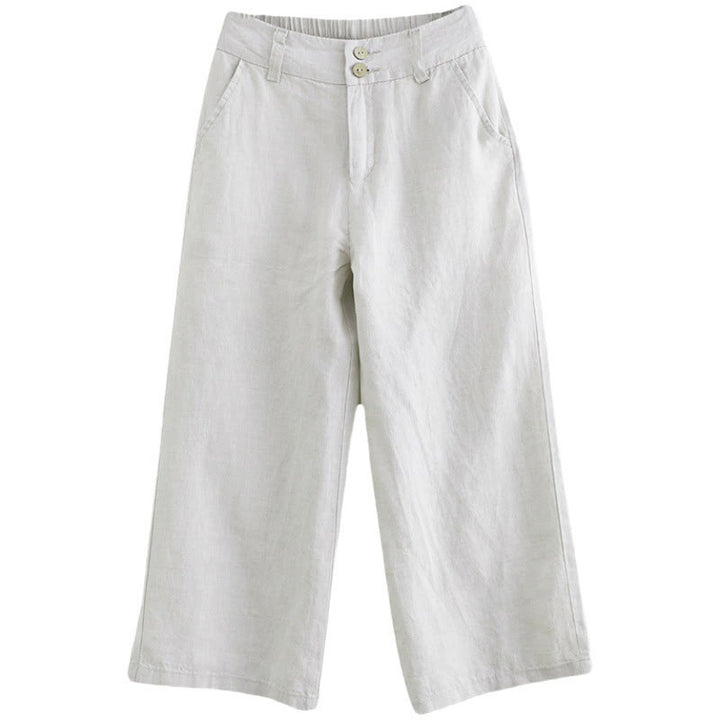 Buddha Stonesデイリー 無地 パッチワーク シンプルデザイン コットンリネン レディース パンツ ポケット付き - image 13
