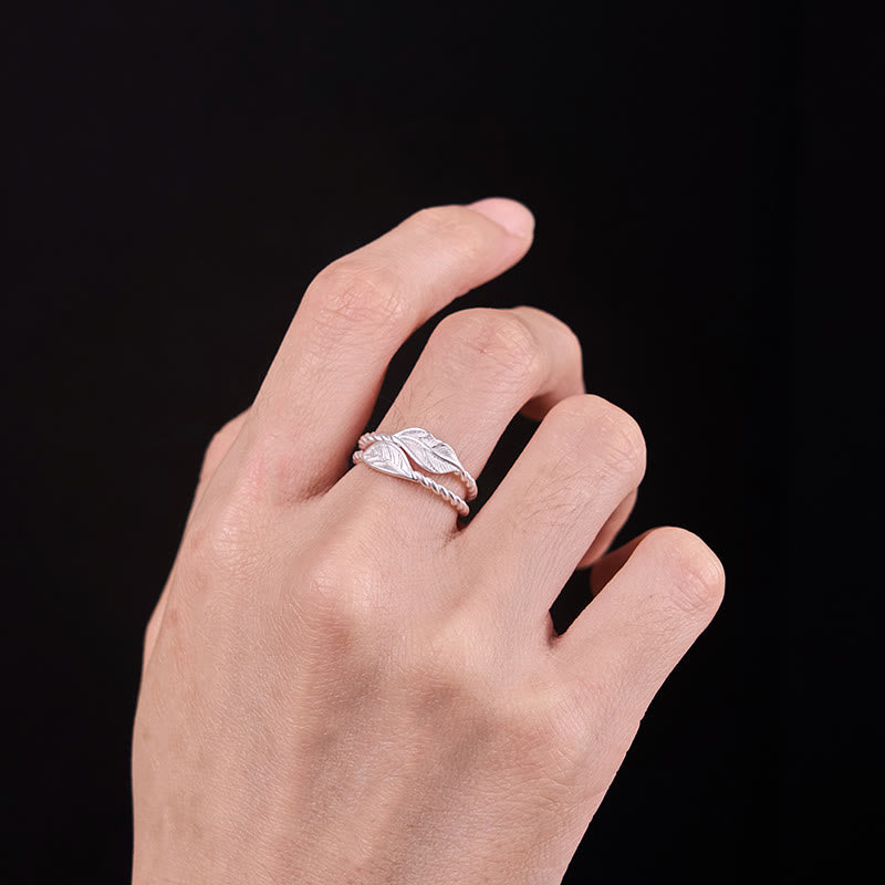 仏石銅葉富貴調節リング