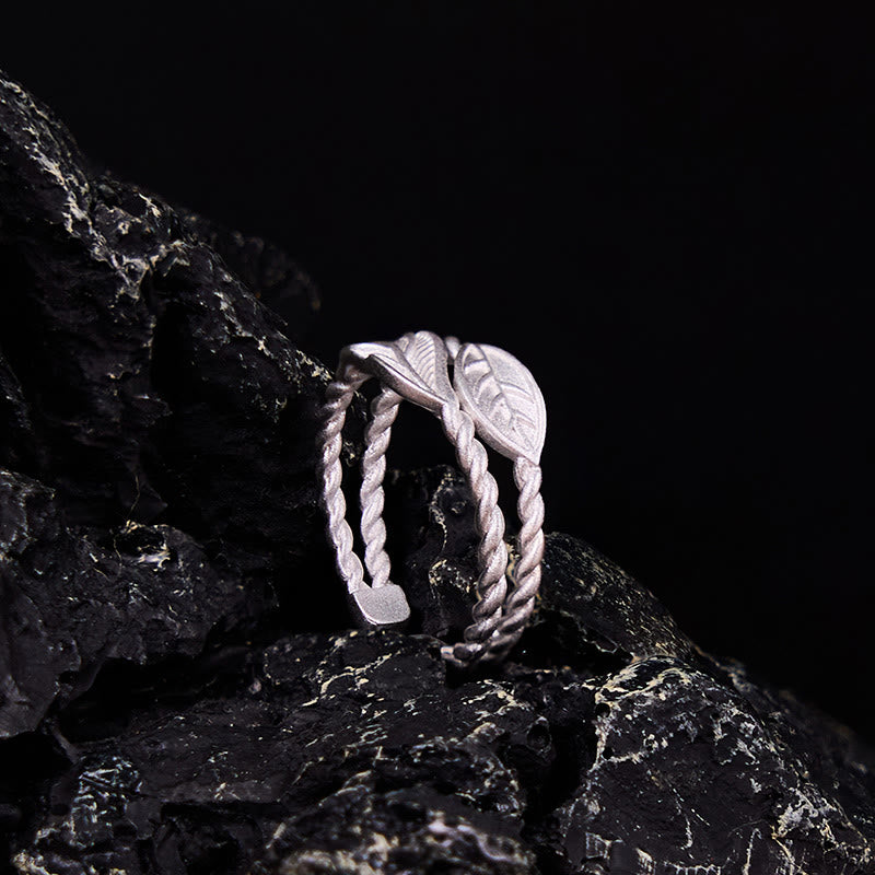 仏石銅葉富貴調節リング