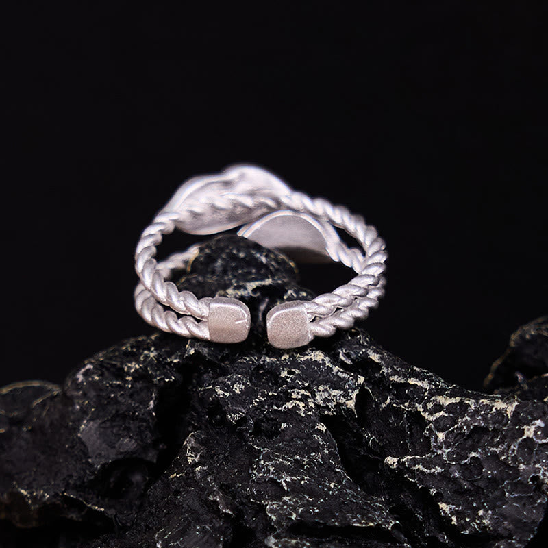 仏石銅葉富貴調節リング