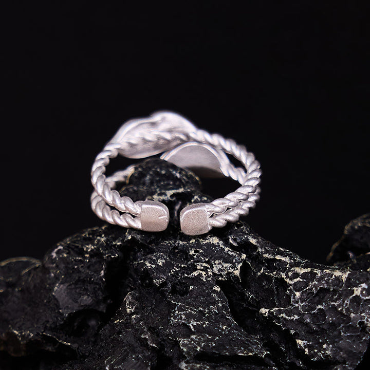 仏石銅葉富貴調節リング