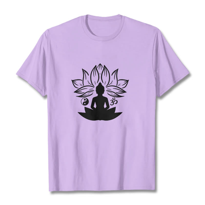 Buddha Stonesオム 陰陽 仏像 蓮華座 瞑想 Tシャツ - 梅 - 2XL - image 17