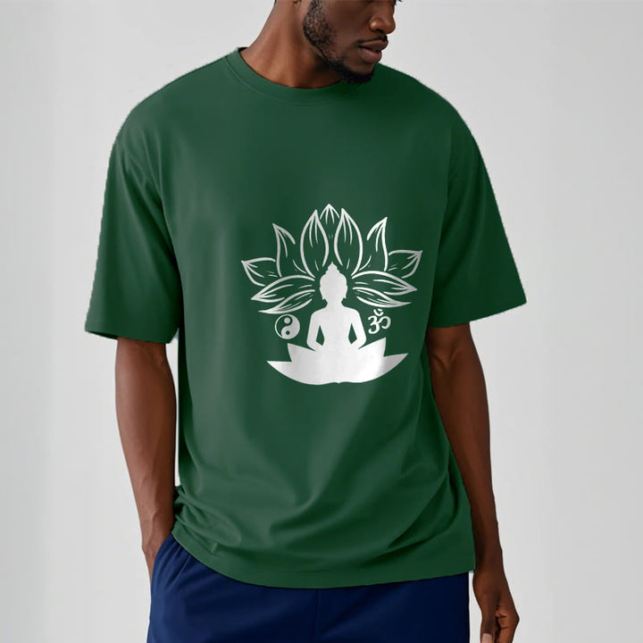 Buddha Stonesオム 陰陽 仏像 蓮華座 瞑想 Tシャツ - image 12