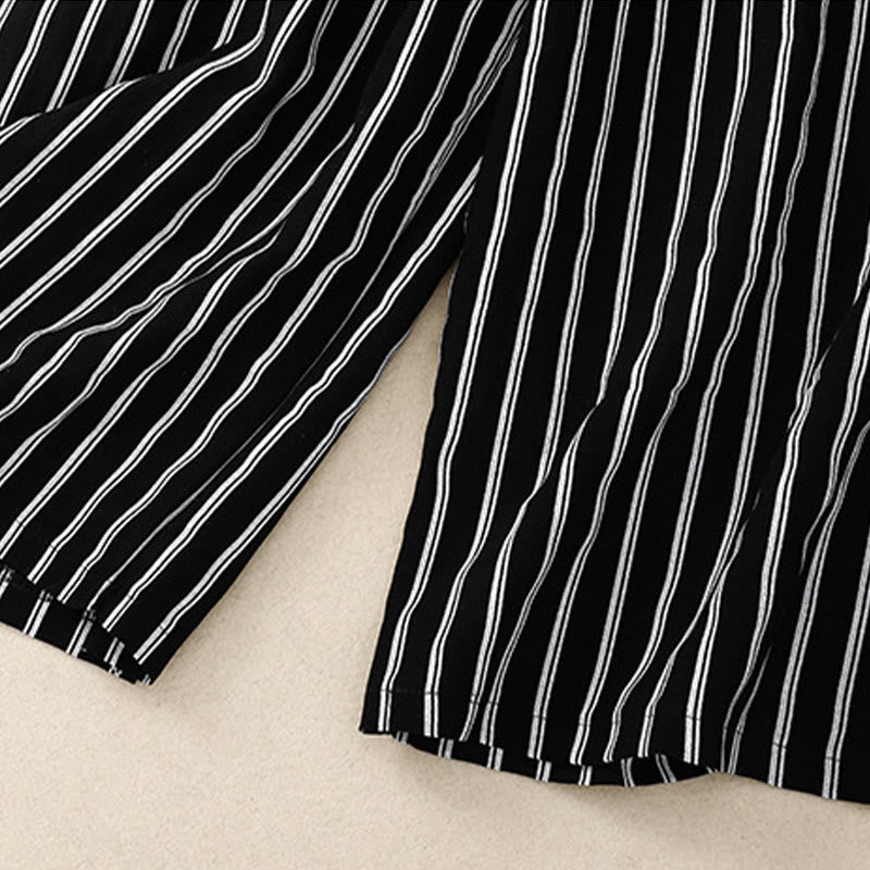 Buddha Stonesカジュアル アクリル ストライプ レースアップ レディース ワイドレッグパンツ ポケット付き