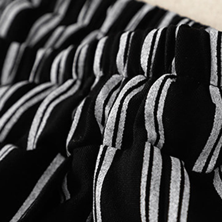 Buddha Stonesカジュアル アクリル ストライプ レースアップ レディース ワイドレッグパンツ ポケット付き