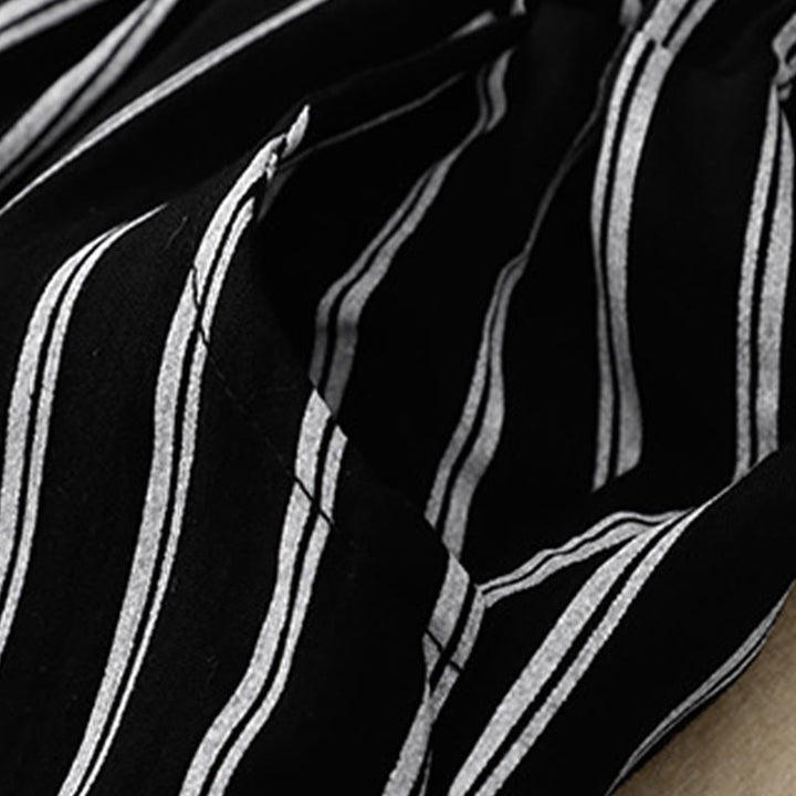 Buddha Stonesカジュアル アクリル ストライプ レースアップ レディース ワイドレッグパンツ ポケット付き