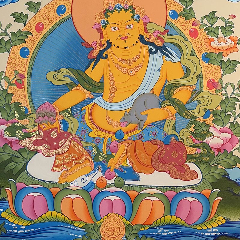 Buddha Stonesチベットタンカ画 黄色の富の神 緑の多羅観音 手作り装飾 ブラインドボックス(ランダムスタイル)