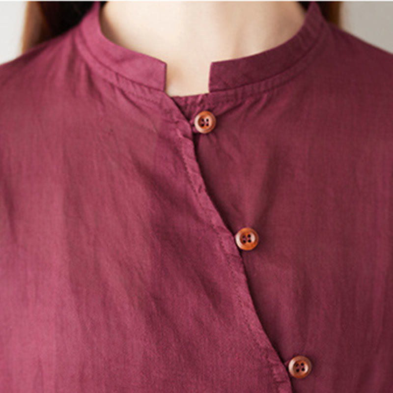 Buddha Stonesカジュアル 2点セット 無地 七分袖 斜め襟 シャツ トップス スカート ポケット付き 瞑想 禅 太極拳服 レディース セット - image 9