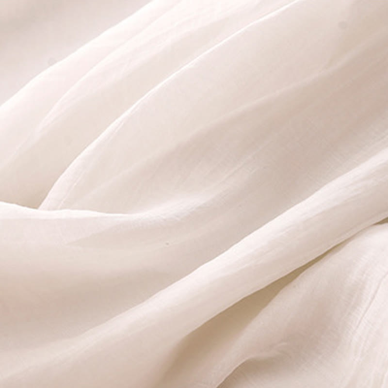 Buddha Stones春 ヴィンテージ カジュアル 無地 レース パッチワーク カフ レディース コットン リネン ワイドレッグ パンツ ポケット付き - image 7