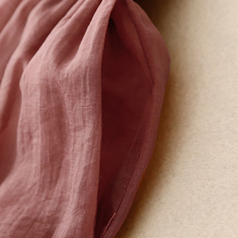 Buddha Stones春 ヴィンテージ カジュアル 無地 レース パッチワーク カフ レディース コットン リネン ワイドレッグ パンツ ポケット付き - image 22