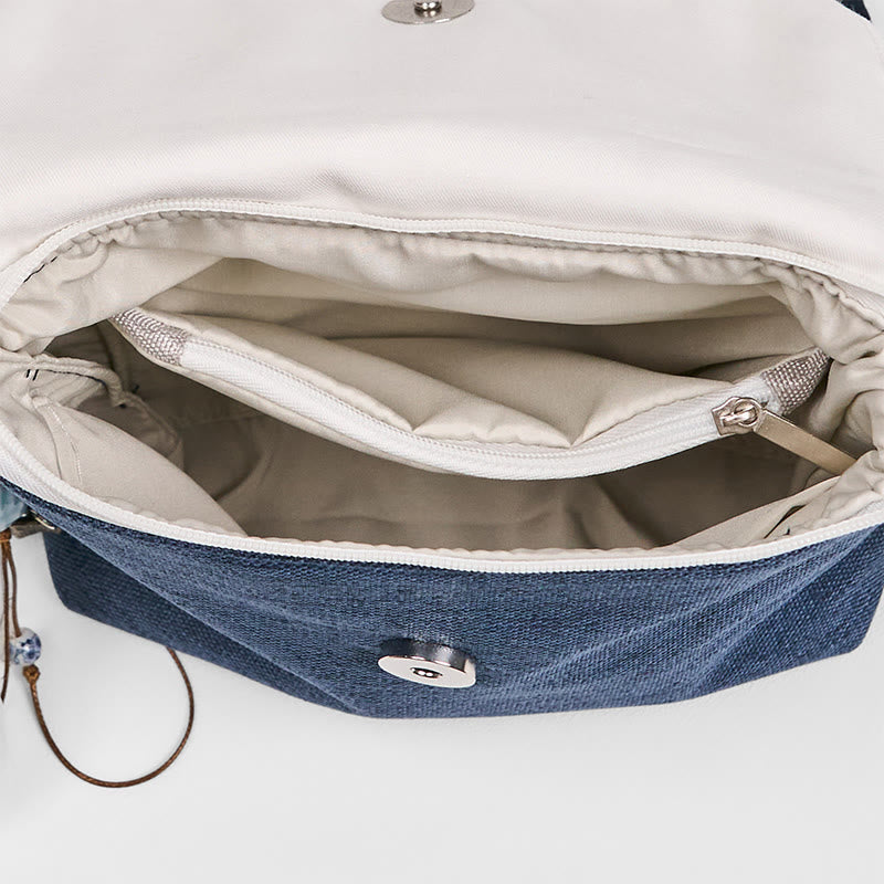 Buddha Stonesハンドメイド刺繍入り大容量ポリエステルキャンバスバックパック