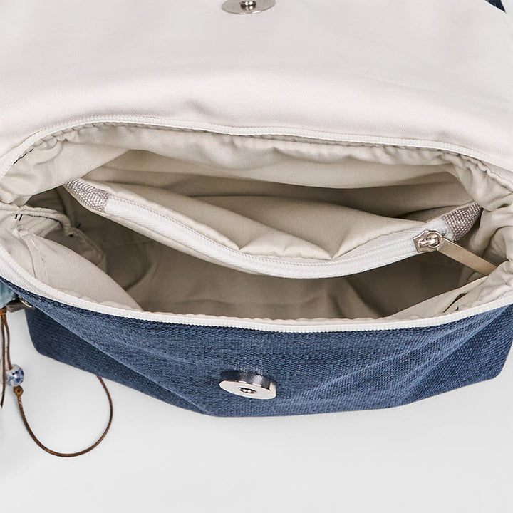 Buddha Stonesハンドメイド刺繍入り大容量ポリエステルキャンバスバックパック