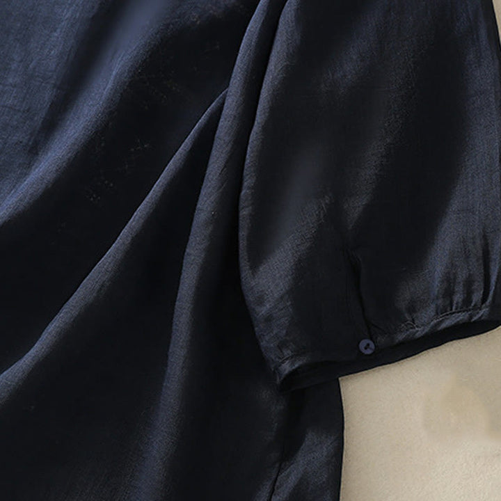 Buddha Stonesカジュアル アーティスティック 刺繍 葉っぱ柄 レディース コットンリネン 七分袖 シャツ カーディガン - image 13