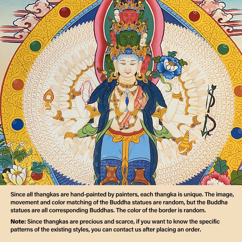 Buddha Stonesチベットタンカ画 黄色の富の神 緑の多羅観音 手作り装飾 ブラインドボックス(ランダムスタイル)