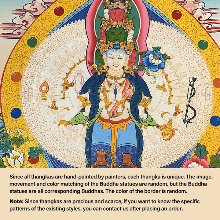 Buddha Stonesチベットタンカ画 黄色の富の神 緑の多羅観音 手作り装飾 ブラインドボックス(ランダムスタイル)